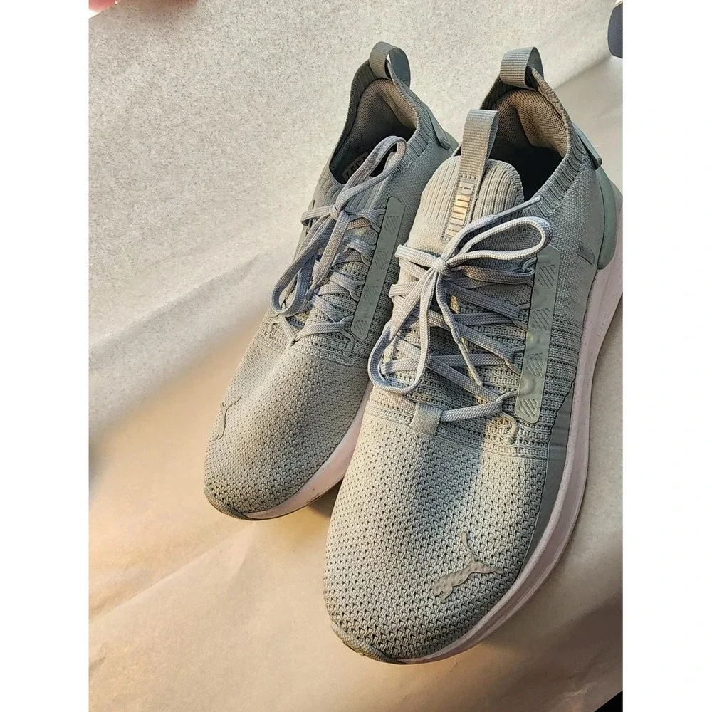 Puma Softride Sophia Eco Womens Running Shoes Light Blue Grey Knit Sneakers